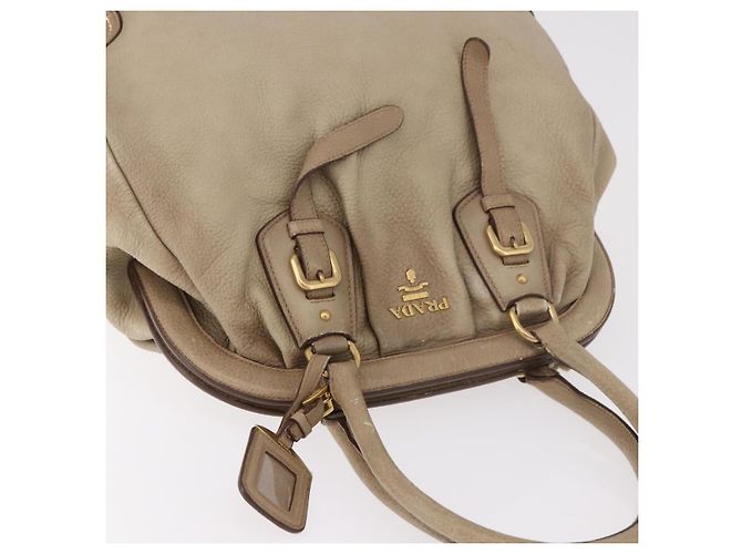 Borsa PRADA in pelle beige oro Auth 187499 D'oro - vista 6