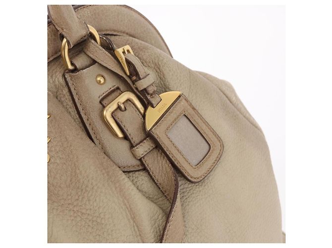 Borsa PRADA in pelle beige oro Auth 187499 D'oro - vista 9