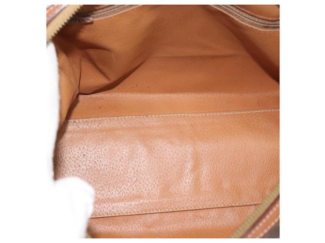 Céline Borsa CELINE Macadam Canvas PVC Pelle Marrone Oro Auth 187766A D'oro - vista 16