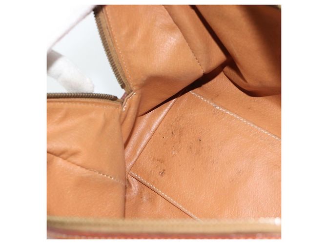Céline Borsa CELINE Macadam Canvas PVC Pelle Marrone Oro Auth 187766A D'oro - vista 18
