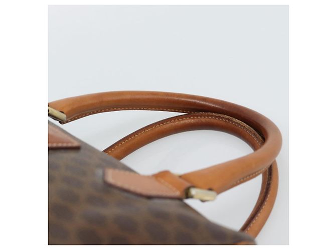 Céline Borsa CELINE Macadam Canvas PVC Pelle Marrone Oro Auth 187766A D'oro - vista 8