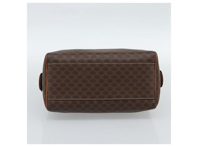 Céline Borsa CELINE Macadam Canvas PVC Pelle Marrone Oro Auth 187766A D'oro - vista 9