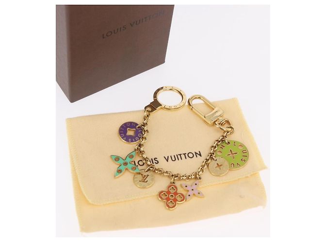 LOUIS VUITTON Porte Cles Chainne Pastille Key Holder Gold M66005 LV Auth 186176M D'oro - vista 12