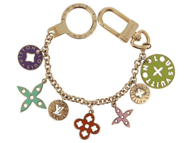 LOUIS VUITTON Porte Cles Chainne Pastille Key Holder Gold M66005 LV Auth 186176M D'oro - vista 13