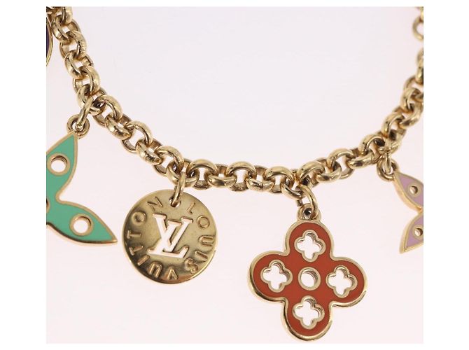 LOUIS VUITTON Porte Cles Chainne Pastille Key Holder Gold M66005 LV Auth 186176M D'oro - vista 3