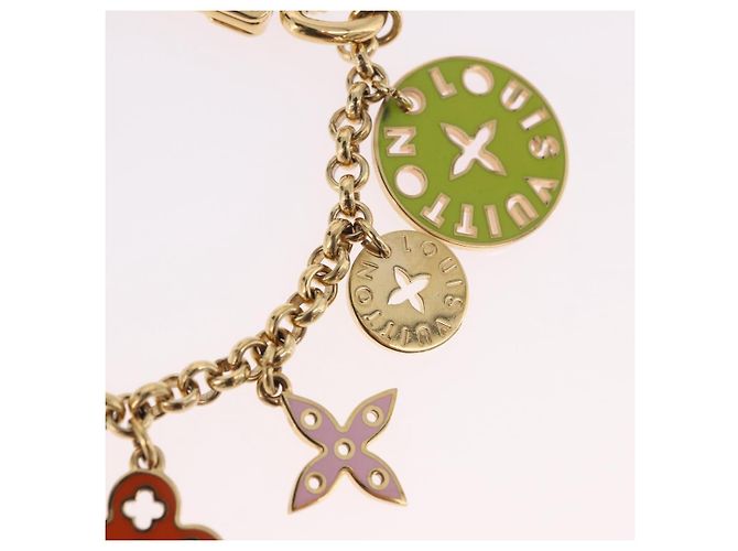 LOUIS VUITTON Porte Cles Chainne Pastille Key Holder Gold M66005 LV Auth 186176M D'oro - vista 4