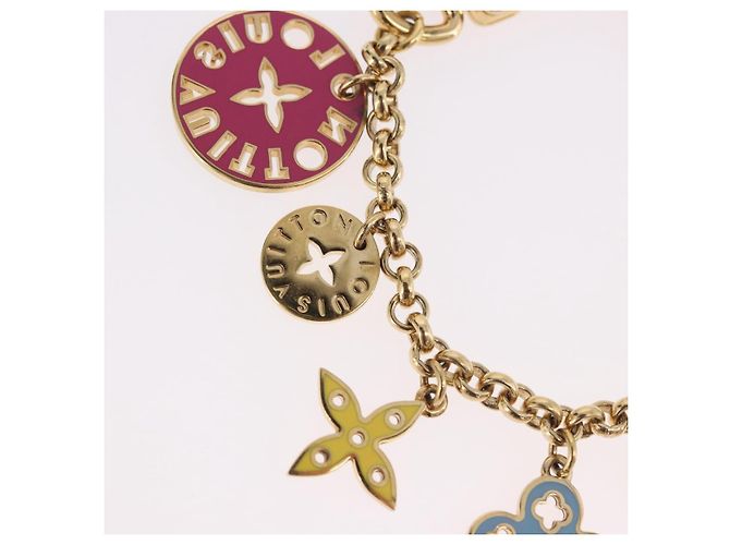 LOUIS VUITTON Porte Cles Chainne Pastille Key Holder Gold M66005 LV Auth 186176M D'oro - vista 8