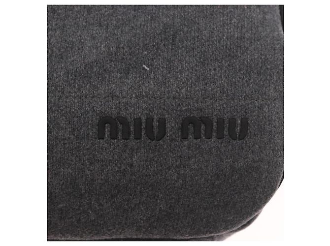 Borsa a tracolla Miu Miu in cotone grigio Auth ar13943A Marrone - vista 17