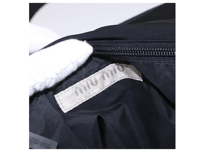 Borsa a tracolla Miu Miu in cotone grigio Auth ar13943A Marrone - vista 18