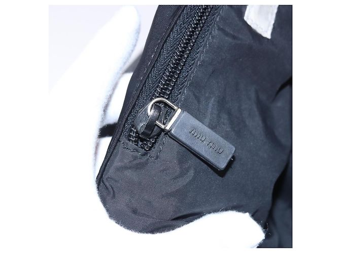 Borsa a tracolla Miu Miu in cotone grigio Auth ar13943A Marrone - vista 23
