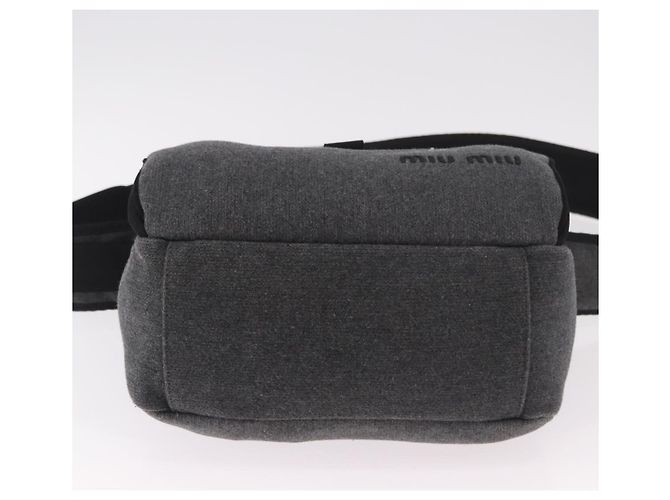 Borsa a tracolla Miu Miu in cotone grigio Auth ar13943A Marrone - vista 5