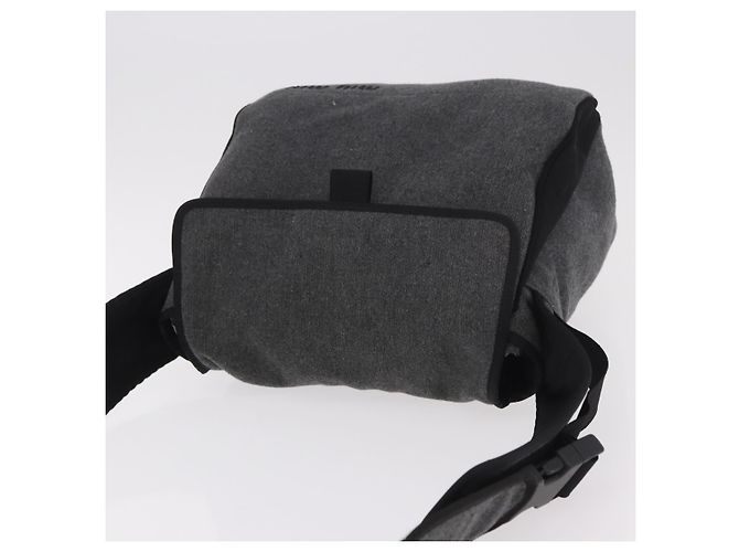 Borsa a tracolla Miu Miu in cotone grigio Auth ar13943A Marrone - vista 6