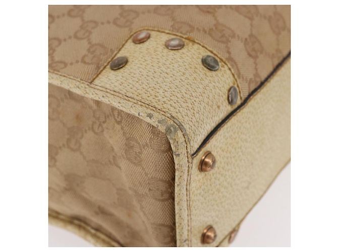 Borsa Tote GUCCI GG Canvas Beige 124261 Auth 185806 - vista 10