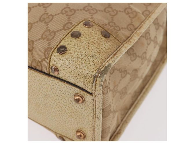 Borsa Tote GUCCI GG Canvas Beige 124261 Auth 185806 - vista 13