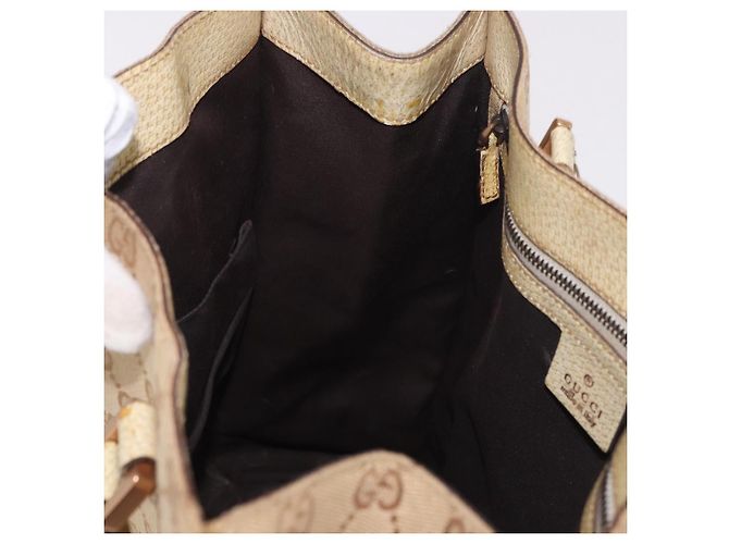 Borsa Tote GUCCI GG Canvas Beige 124261 Auth 185806 - vista 17