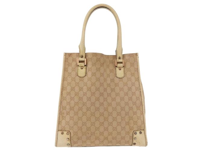 Borsa Tote GUCCI GG Canvas Beige 124261 Auth 185806 - vista 2
