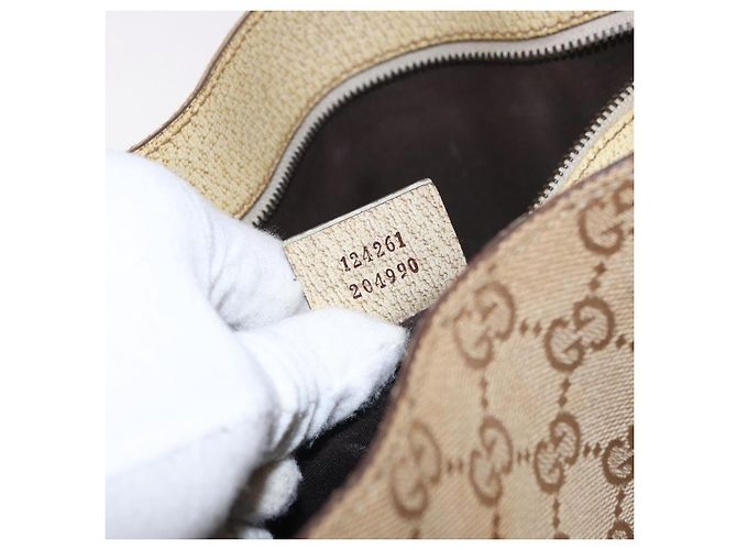 Borsa Tote GUCCI GG Canvas Beige 124261 Auth 185806 - vista 20