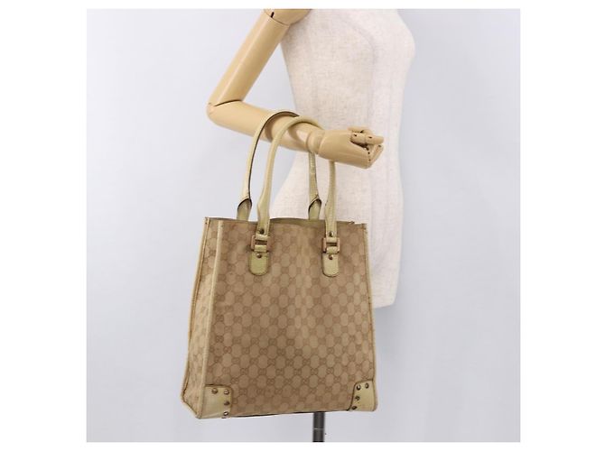 Borsa Tote GUCCI GG Canvas Beige 124261 Auth 185806 - vista 21