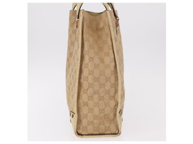 Borsa Tote GUCCI GG Canvas Beige 124261 Auth 185806 - vista 4
