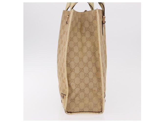 Borsa Tote GUCCI GG Canvas Beige 124261 Auth 185806 - vista 5