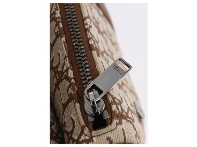 Borsa a Spalla Christian Dior Trotter Canvas Saddle Beige Silver Auth 187508SAM Argento - vista 17