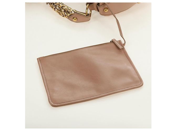 SAINT LAURENT Borsa a Spalla Mombasa in Pelle Rosa e Oro Auth 185320SM D'oro - vista 18
