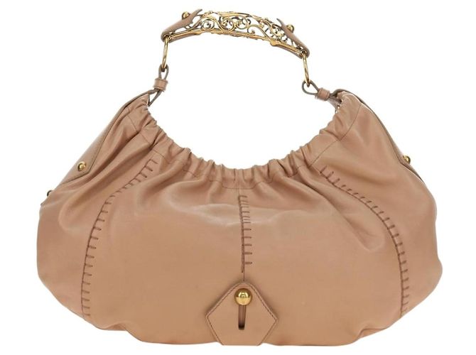 SAINT LAURENT Borsa a Spalla Mombasa in Pelle Rosa e Oro Auth 185320SM D'oro - vista 2