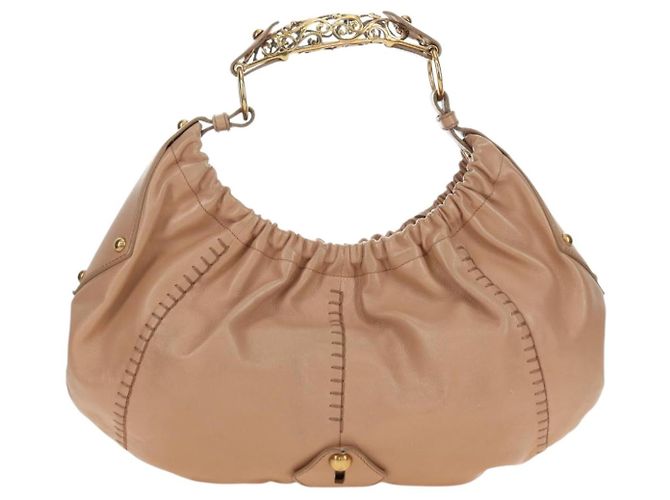 SAINT LAURENT Borsa a Spalla Mombasa in Pelle Rosa e Oro Auth 185320SM D'oro - vista 3