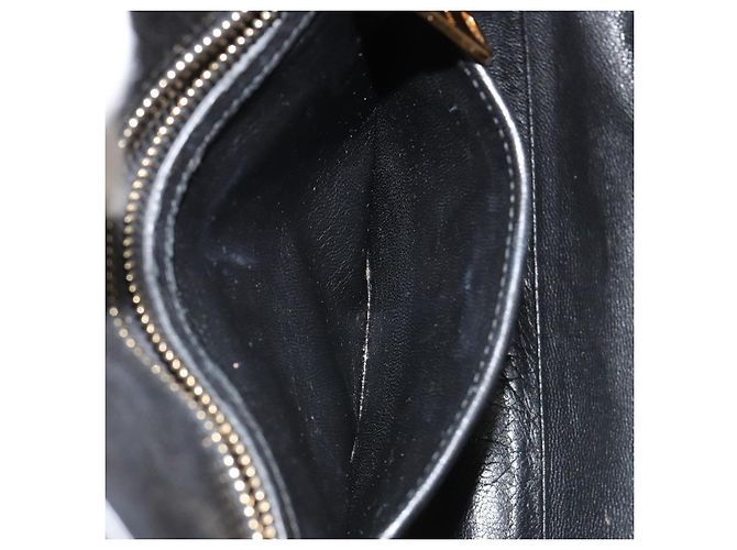 Borsa Miu Miu Biker Matelasse in Pelle 2way Navy Gold Auth 185462 D'oro Blu navy - vista 26
