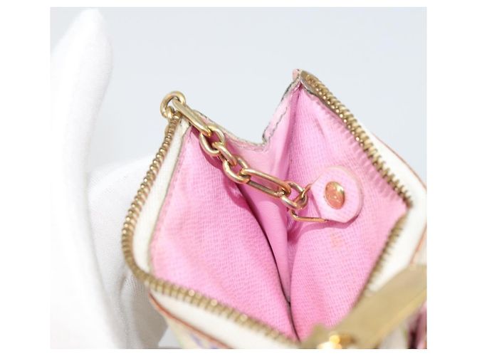 LOUIS VUITTON Monogram Multicolor Pochette Cles NM Bolso M93734 LV Auth 185773 Blanco - vista 19