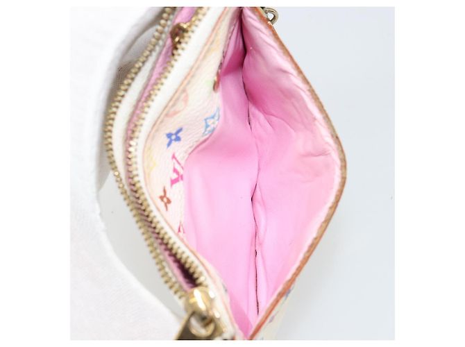 LOUIS VUITTON Monogram Multicolor Pochette Cles NM Bolso M93734 LV Auth 185773 Blanco - vista 20