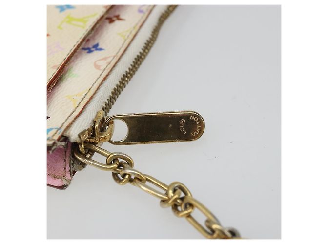 LOUIS VUITTON Monogram Multicolor Pochette Cles NM Bolso M93734 LV Auth 185773 Blanco - vista 9