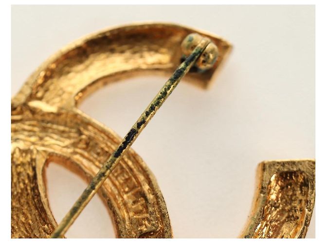 Spilla CHANEL COCO Mark in metallo Gold Tone CC Auth 185473V - vista 8