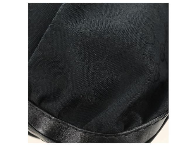 Borsa a Spalla GUCCI GG Canvas Nera Oro 189884 Auth 185693V Nero D'oro - vista 12