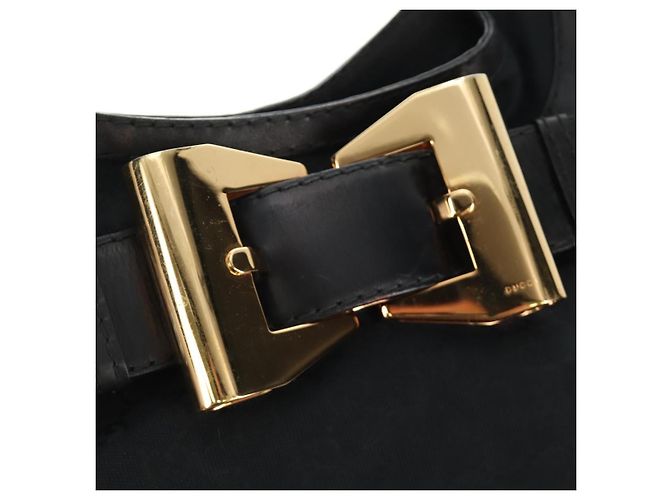 Borsa a Spalla GUCCI GG Canvas Nera Oro 189884 Auth 185693V Nero D'oro - vista 15