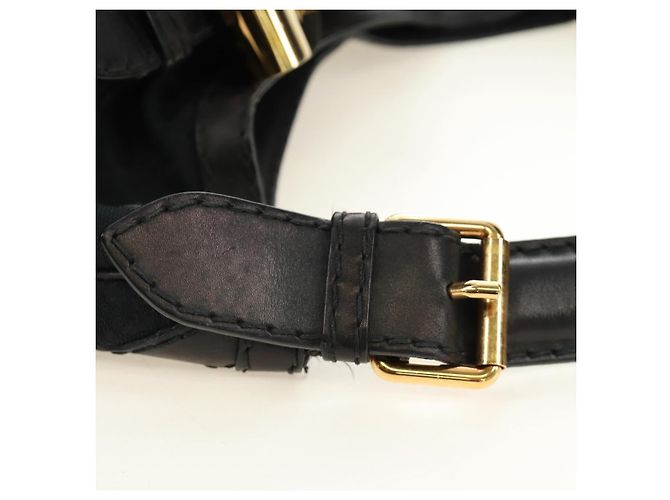 Borsa a Spalla GUCCI GG Canvas Nera Oro 189884 Auth 185693V Nero D'oro - vista 8