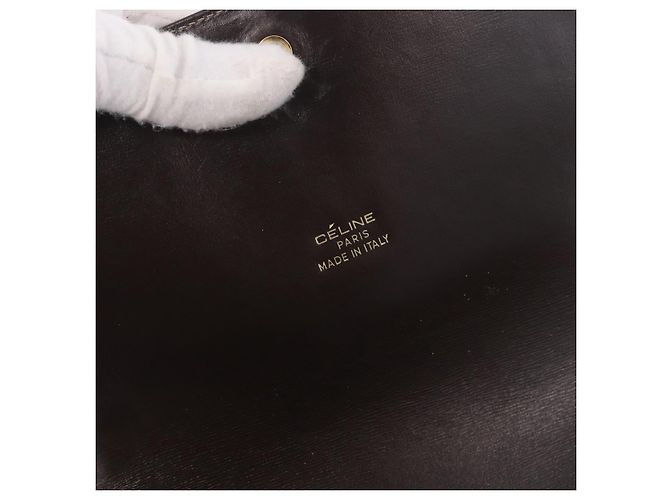 Céline Borsa a tracolla CELINE C Sulky Horse Carriage in tela Beige Gold Auth 185927A - vista 16