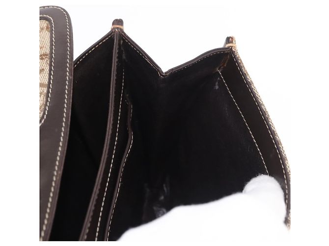 Céline Borsa a tracolla CELINE C Sulky Horse Carriage in tela Beige Gold Auth 185927A - vista 22