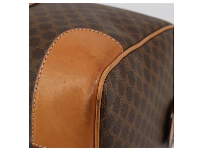 Céline Borsa Boston CELINE in tela Macadam e pelle PVC Marrone Oro Autentica 184535A D'oro - vista 10
