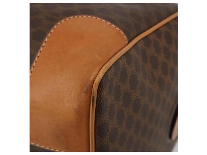 Céline Borsa Boston CELINE in tela Macadam e pelle PVC Marrone Oro Autentica 184535A D'oro - vista 12