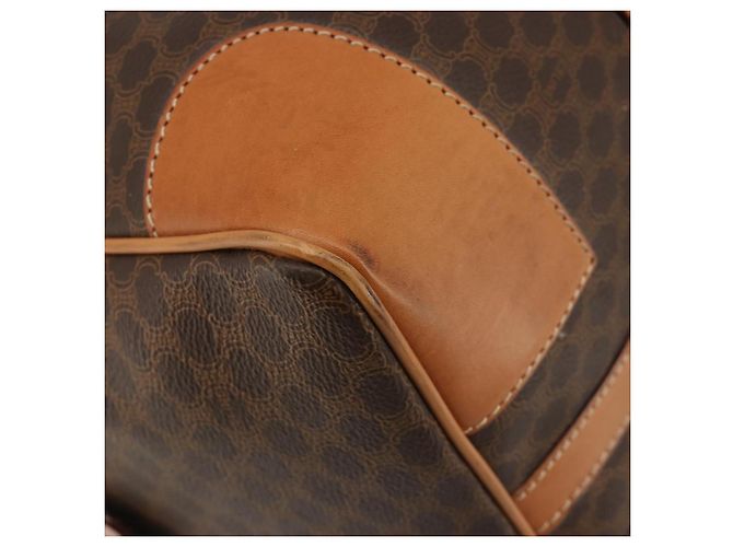 Céline Borsa Boston CELINE in tela Macadam e pelle PVC Marrone Oro Autentica 184535A D'oro - vista 13