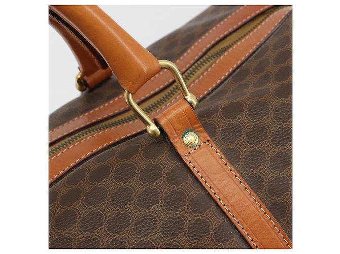 Céline Borsa Boston CELINE in tela Macadam e pelle PVC Marrone Oro Autentica 184535A D'oro - vista 15