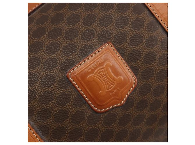 Céline Borsa Boston CELINE in tela Macadam e pelle PVC Marrone Oro Autentica 184535A D'oro - vista 16
