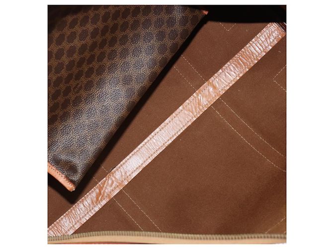 Céline Borsa Boston CELINE in tela Macadam e pelle PVC Marrone Oro Autentica 184535A D'oro - vista 18