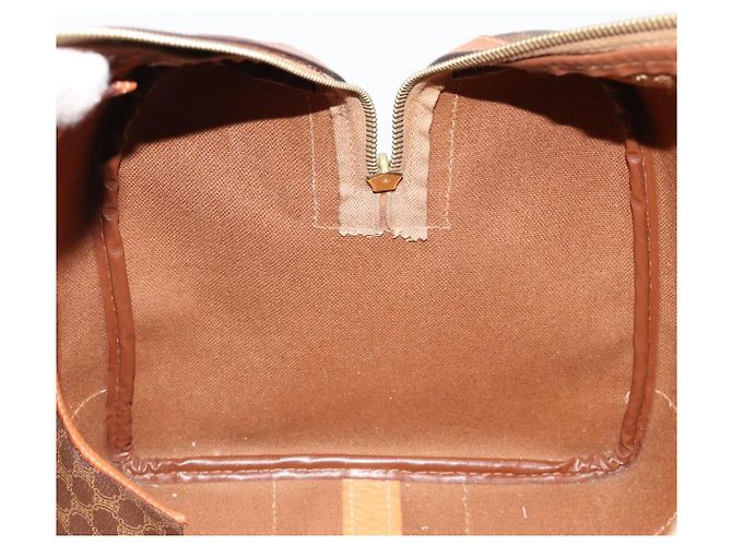 Céline Borsa Boston CELINE in tela Macadam e pelle PVC Marrone Oro Autentica 184535A D'oro - vista 19