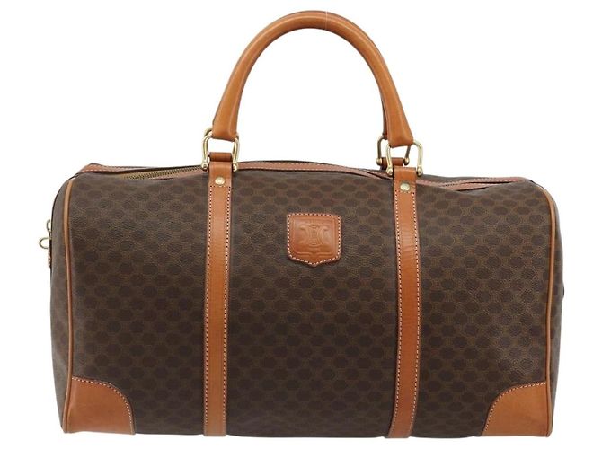 Céline Borsa Boston CELINE in tela Macadam e pelle PVC Marrone Oro Autentica 184535A D'oro - vista 2