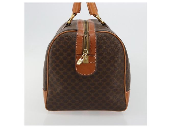Céline Borsa Boston CELINE in tela Macadam e pelle PVC Marrone Oro Autentica 184535A D'oro - vista 4