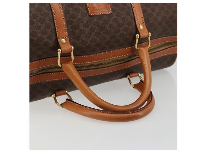 Céline Borsa Boston CELINE in tela Macadam e pelle PVC Marrone Oro Autentica 184535A D'oro - vista 7