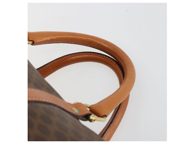 Céline Borsa Boston CELINE in tela Macadam e pelle PVC Marrone Oro Autentica 184535A D'oro - vista 8
