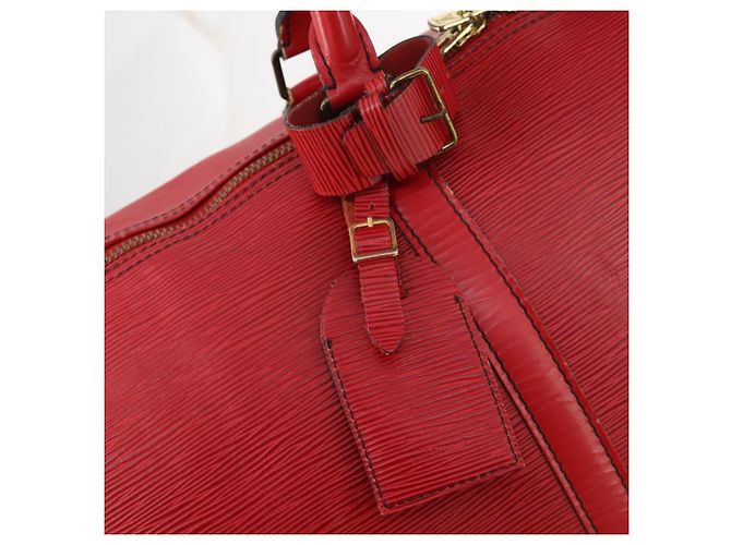 LOUIS VUITTON Epi Keepall 55 Boston Bag Rosso M42957 LV Auth 179665A - vista 18